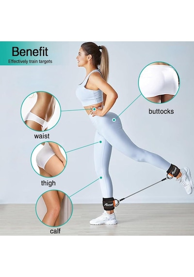 Valkyrie 6 Parça Baldır Kalça Egzersiz Seti Bacak Direnç Tansiyon Lastiği Pilates Yoga Destekleyici Çok Renkli