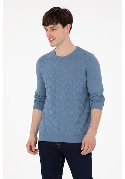 U.S. Polo Assn. Erkek Slim Fit Bisiklet Yaka Saks Basic Kazak 50288882-VR032