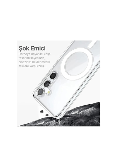Samsung S24 Fe Uyumlu Şeffaf Magsafe Kılıf Mtl Safe