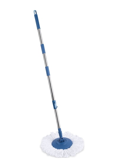 Flora Balerina Döner Başlıklı Mop Sap Seti F181, Saplı Başlıklı Mikrofiber Temizlik Paspası Mavi