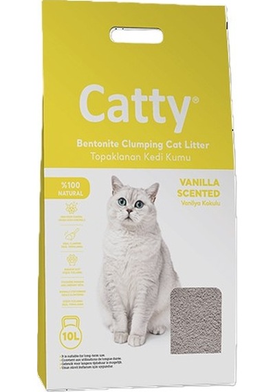 Catty Vanilya Kokulu Bentonit Kedi Kumu Mükemmel Topaklaşma ve Koku Kontrolü 10 L