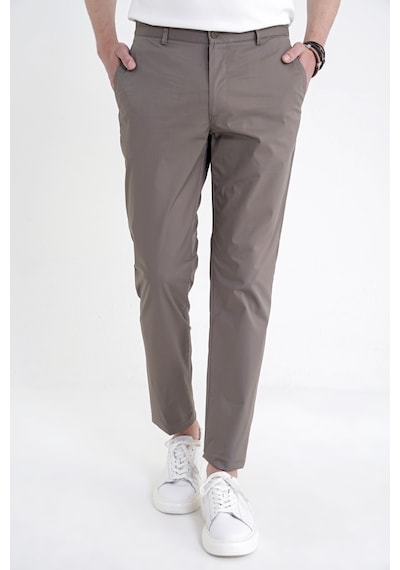 Comfort Fit Yan Cep Beli Lastikli %97 Pamuk Haki Pantolon P 1214