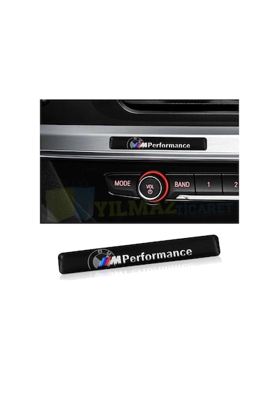 Bmw M Performance Torpido Konsol Logo Arma Metal Siyah-Gümüş 1Ad