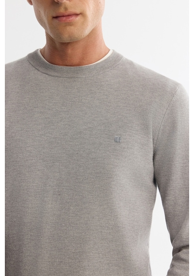 Avva Erkek Gri Viskon Bisiklet Yaka Triko Regular Fit Kazak B005132