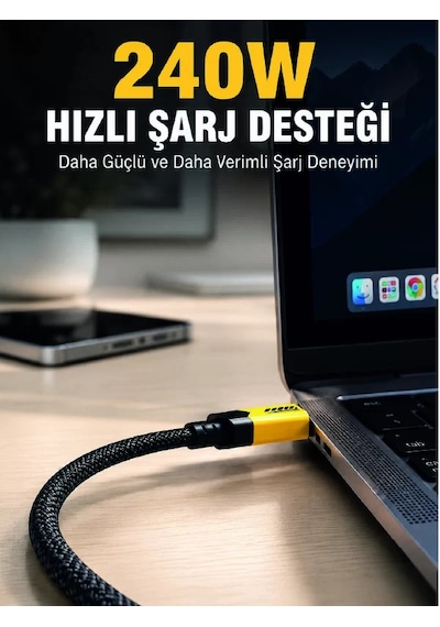 Hepsi 240w 3'ü 1 Arada Hızlı Şarj Kablosu Usb Type-c Lightning Micro Usb Najmaddin Diğer