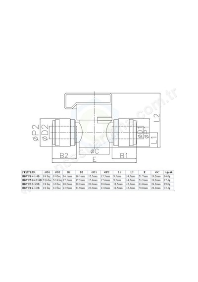 Cdc Fluidfit 1/4 Inç Plastik Küresel Vana