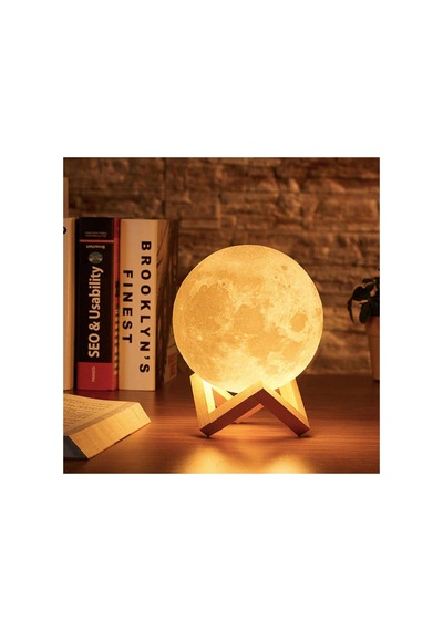 3d Led Ay Gece Lambası Aydınlatma Sarj Edilebilir Lamba 15 Cm Renkli