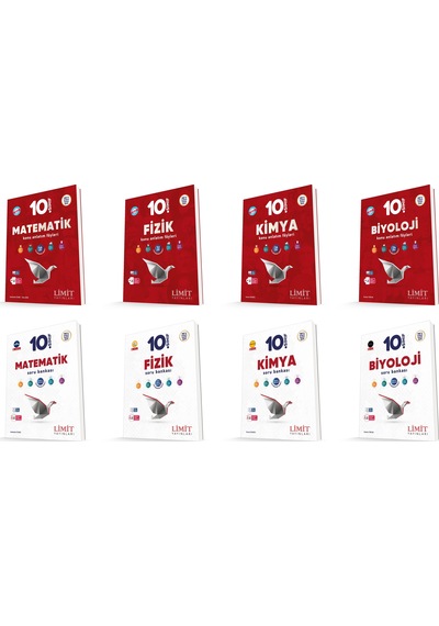 Limit 2026 10. Sınıf Matematik + Fizik + Kimya + Biyoloji Konu Kaf + Soru Seti 8 Kitap Güncel Müfredat