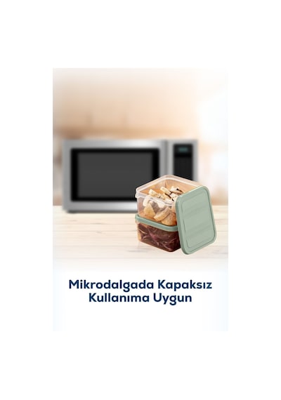 Vienev Mikrodalga Ve Difrize Uygun Buzdolabı Düzenleyici Organizer Saklama Kabı Seti Mint 20 Parça