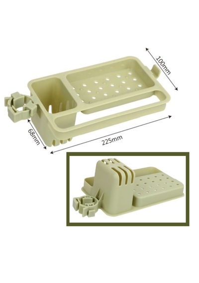Musluğa Takılan Sünger Havlu Askılı Sabun Hazneli Mutfak Banyo Lavabo Düzenleyici Organizer 5324 19 x 7 CM