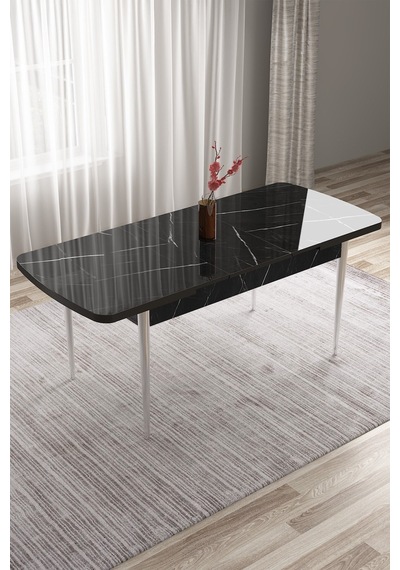 Canisa Tia Serisi, Siyah Mermer 80x132 Açılabilir Mdf Yemek Odası Takımı 4 Mürdüm Sandalye Gümüş Detay Masa Siyah Mermer Desen Sandalye Mürdüm Canisa Tia Serisi, Siyah Mermer 80x132 Açılabilir Mdf Yemek Odası Takımı 4 Mürdüm Sandalye Gümüş Detay Masa Siyah Mermer Desen Sandalye Mürdüm
