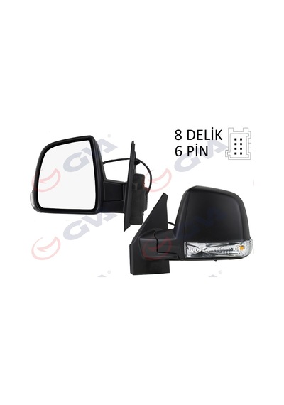 Gva Dış Dikiz Aynası Sol Doblo 11 Elektrikli Sinyalli Siyah Kapaklı Tek Cam Konveks IS00-GVA 1029176