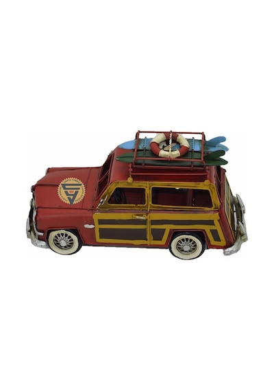 Dekoratif Nostaljik Metal Land Rover Rustik Otomobil Kırmızı