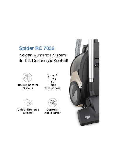Fakir Spider RC 7032 1500 W Toz Torbasız Elektrikli Süpürge