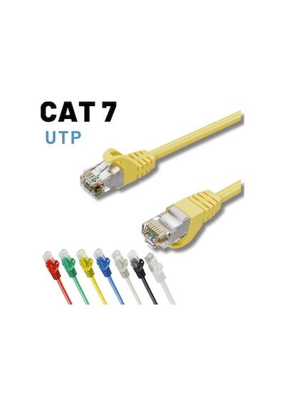 Irenıs Sarı 3 Metre Cat7 Utp Ethernet Network İnternet Lan Ağ Kablosu