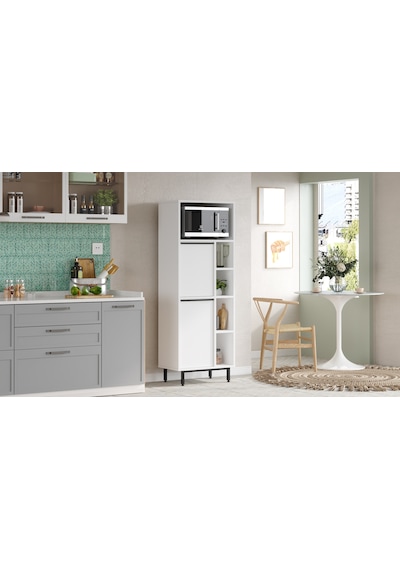 Robin Home Lidya Mutfak Kiler Dolabı Mikrodalga 2 Kapaklı Raflı M