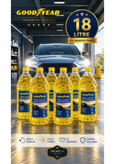 Goodyear Goodyear 6'lı Yazlık Cam Suyu 3 Lt 18 Litre