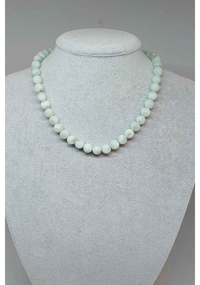 Larimar Taşı Kolye 8mm (Klipsli) Altın