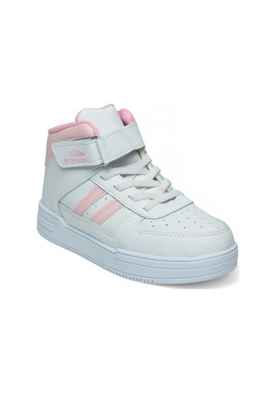 Ndrops 09-24 Deri Outdoor Kız Çocuk Spor Bot Beyaz Pembe 26-30 Beyaz