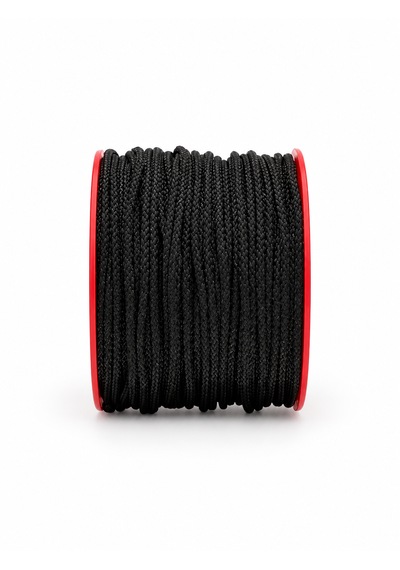 2 Mm Polyester Kordon İp 30 Metre Çok Amaçlı Düşük Esnemeli Siyah