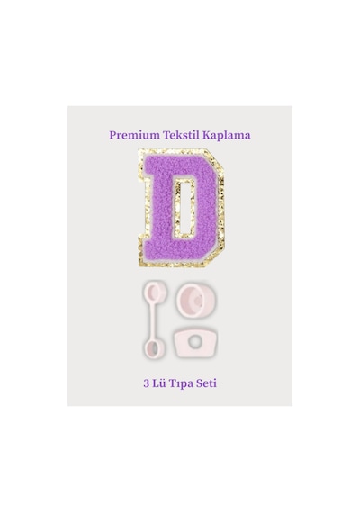 Quencher Uyumlu Premium Harf Sticker + 3 Lü Silikon Tıpa Seti Kişiselleştirilmiş Kombin Beyaz
