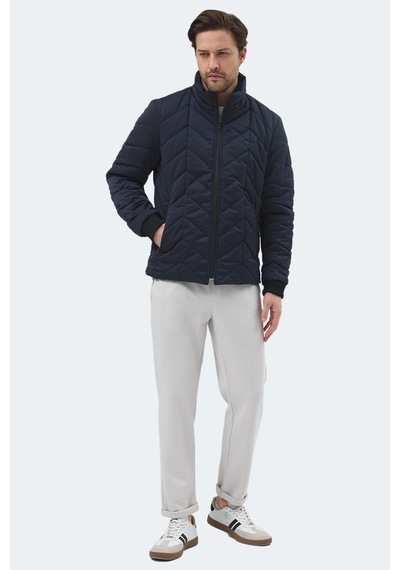 Slazenger Beast Erkek Dik Yaka Fermuarlı Lacivert Mont & Kaban Lacivert
