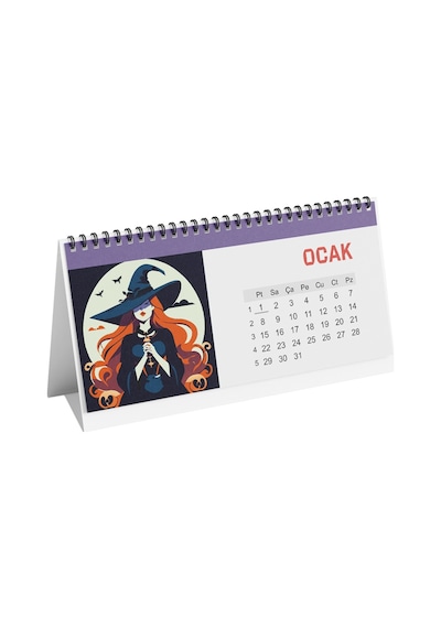 Cadı Temalı Poster Masaüstü Takvimi-2222