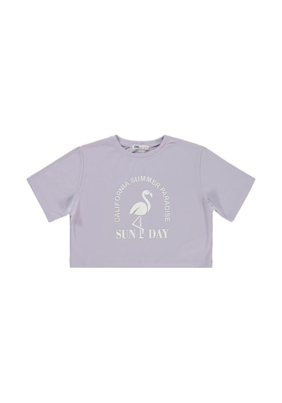 Civil Girls Flamingo Baskılı 6-9 Yaş Tişört Lila