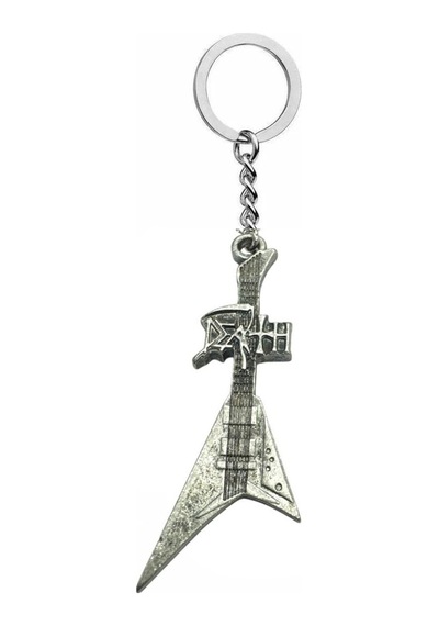 Death Elektro Gitar Figürlü Rock Metal Grup Anahtarlık Unisex Aksesuar