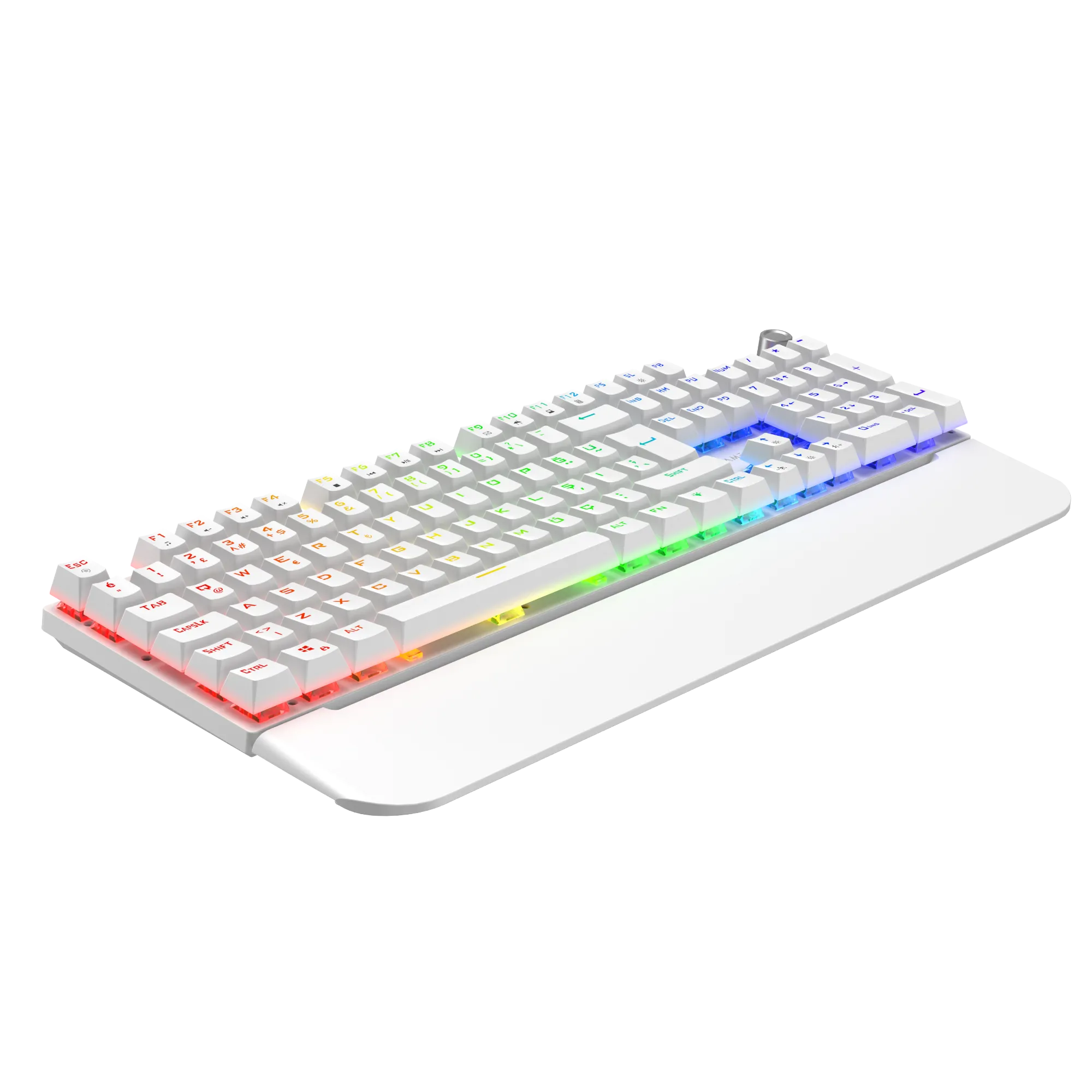 Apex Red Switch Mekanik Klavye Bilek Destekli Full Anti-ghosting Rainbow Gaming Klavye Oyuncu Klavyesi Ses Tekerleği Metal