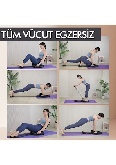 Çok Fonksiyonlu Pilates Mekik Aleti Ev Kol Üst Vücut Karın Ve Core Egzersiz Cihazı Siyah Pilates Çorabı Hediye
