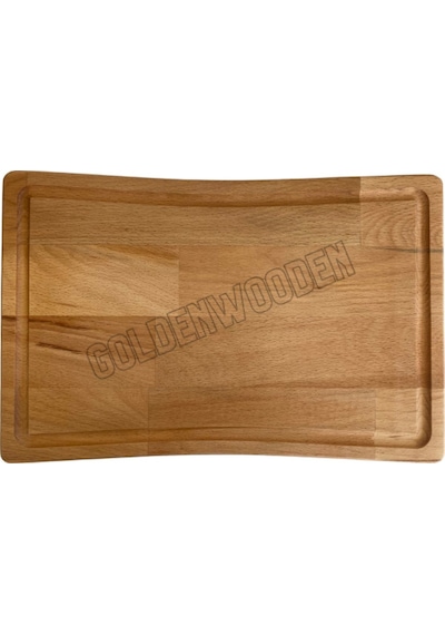 Doğal Ahşap Sunum Tabağı Iç Bükey Ahşap Sunumluk Kayın/gürgen Boy:38cm En:25cm
