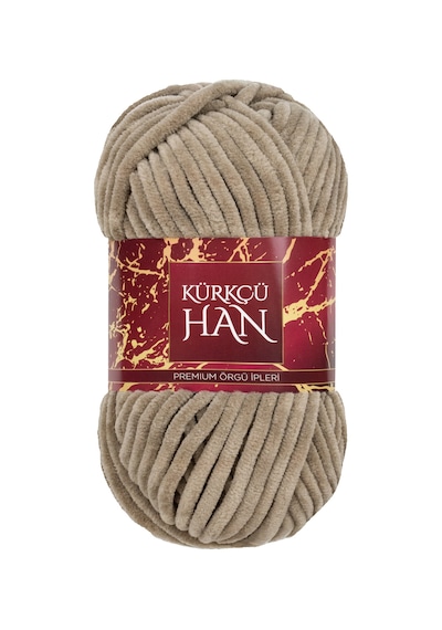 Kadife Örgü İpi 50gr %100 Polyester Yumuşak Pofuduk Vizon