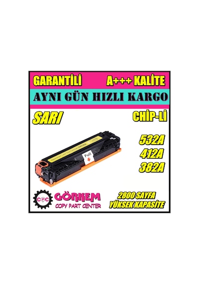 Hp Ce412A Uyumlu Toner Sarı (305A)