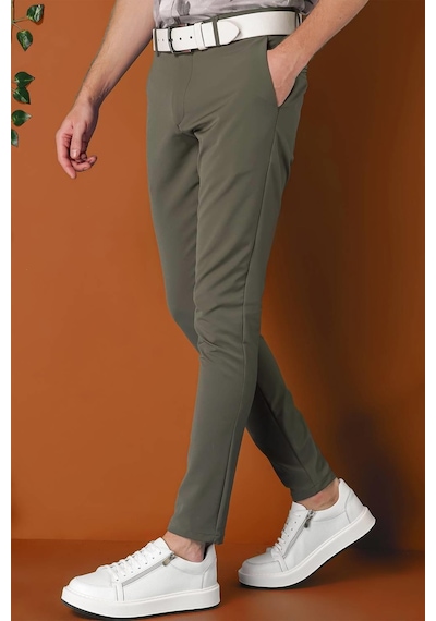 Efor Slim Fit Yan Cepli Düz Esnek Casual Nefti Pantolon P 1144 Nefti