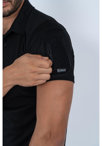 Bikatex Tactical Taktik Tişört Lacost Polo Gömlek Yaka T-shırt Outdoor Tişört - 802 Siyah