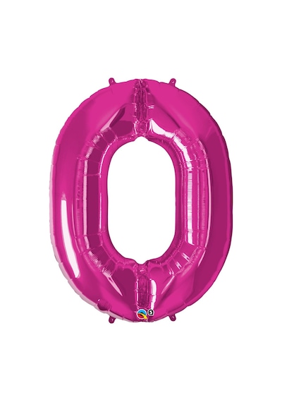 Rakam Balon Folyo 0 Fuşya