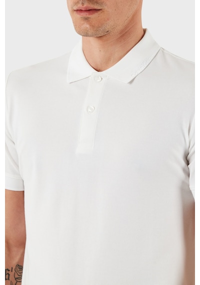 Calvin Klein Erkek Polo Yaka T Shirt K10k114484 Yaf Beyaz Beyaz