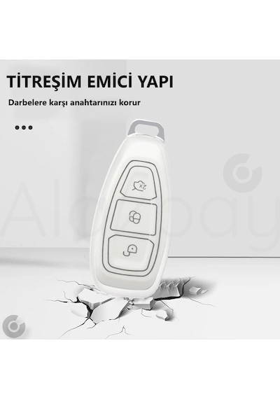 Ford Focus Fiesta Mondeo Kuga C Max B Max S Max Transit Tpu Anahtar Kılıfı Beyaz
