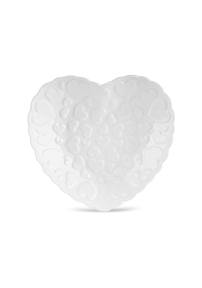 Karaca Pink Love Porselen Çukur Tabak Beyaz 20 Cm Beyaz
