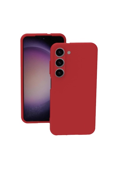Samsung Galaxy Uyumlu S23 Kılıf Kamera Korumalı Silikon Rubber Arka Kapak Kırmızı