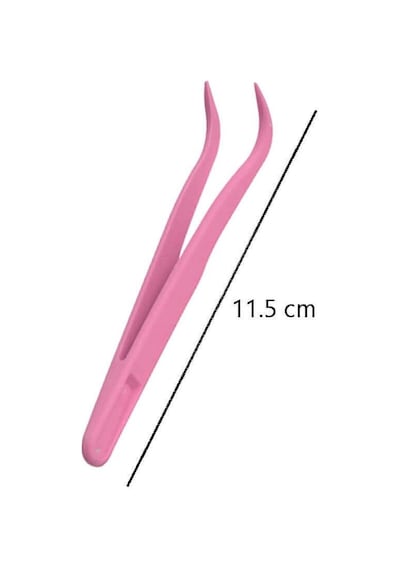Koodmax Hassas Elektronik Ve El Sanatları Tamir Cımbızı Sert Plastik 11cm Kavisli Cımbız Koyu Pembe