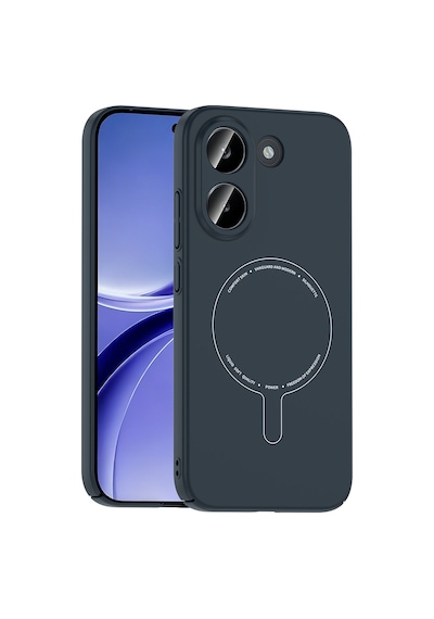 Poco X8 Pro Kılıf M-safe Şarj Özellikli Kamera Korumalı Zore Elio Sert Pc Kapak - Lacivert