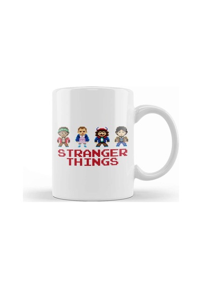 Simplified Stranger Things Pixellated Kids Kupa Bardak Porselen Karışık