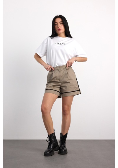 40406-05178 Kadın Gabardin Şort 40406-05178 Yeşil