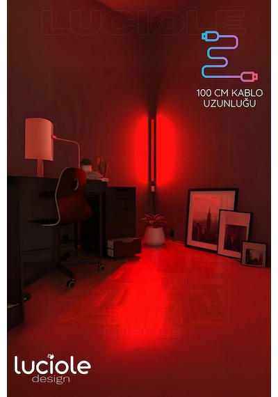 Led Abajur Aplik Gece Lambası Rgb Lambader 16 Renkli Uzaktan Kumandalı Işık 4 Animasyonlu Dipsiz100d