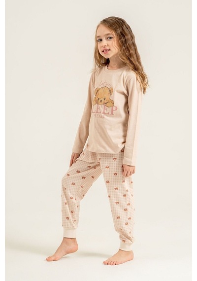 Roly Poly Rp3915-g Kız Çocuk Pijama Takımı Pudra Roly Poly Rp3915-g Kız Çocuk Pijama Takımı Pudra