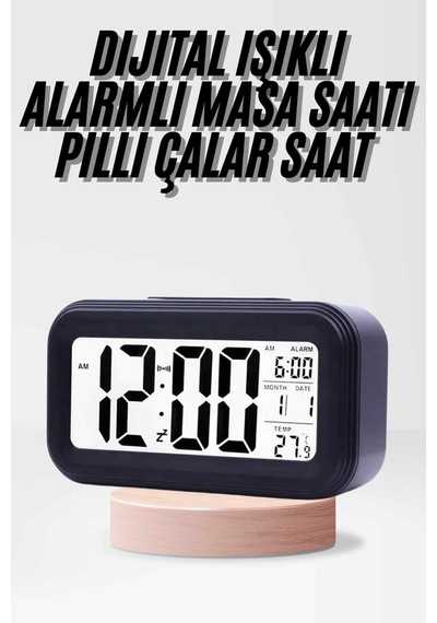 Dijital Işıklı Alarmlı Çalışma Masası Ekran Pilli Iıııııı2-658a0 Diğer
