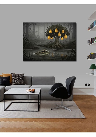 Kanvas Tablo Altın Meyve Veren Ağaç 70cmx100cm
