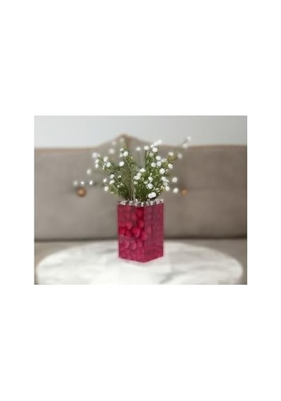 Vazo Dahil,vazo Dahil,vazoda Çiçek,beyaz Yapay Çiçek,vazo Dekoratif Kalpli 7x7x17cm Çok Renkli